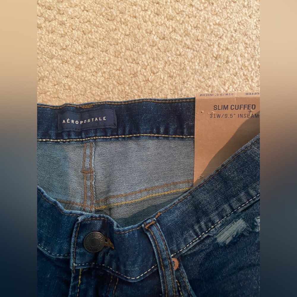 Men's Blue Denim Shorts - Picture 4 of 4